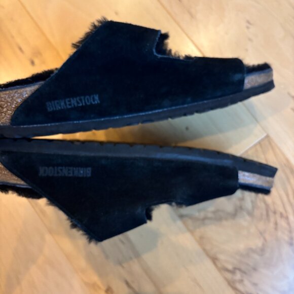 BIRKENSTOCK ARIZONA SANDALS SIZE 44 (EU) BLACK FUR MEN'S WOMENS UNISEX - Picture 7 of 11